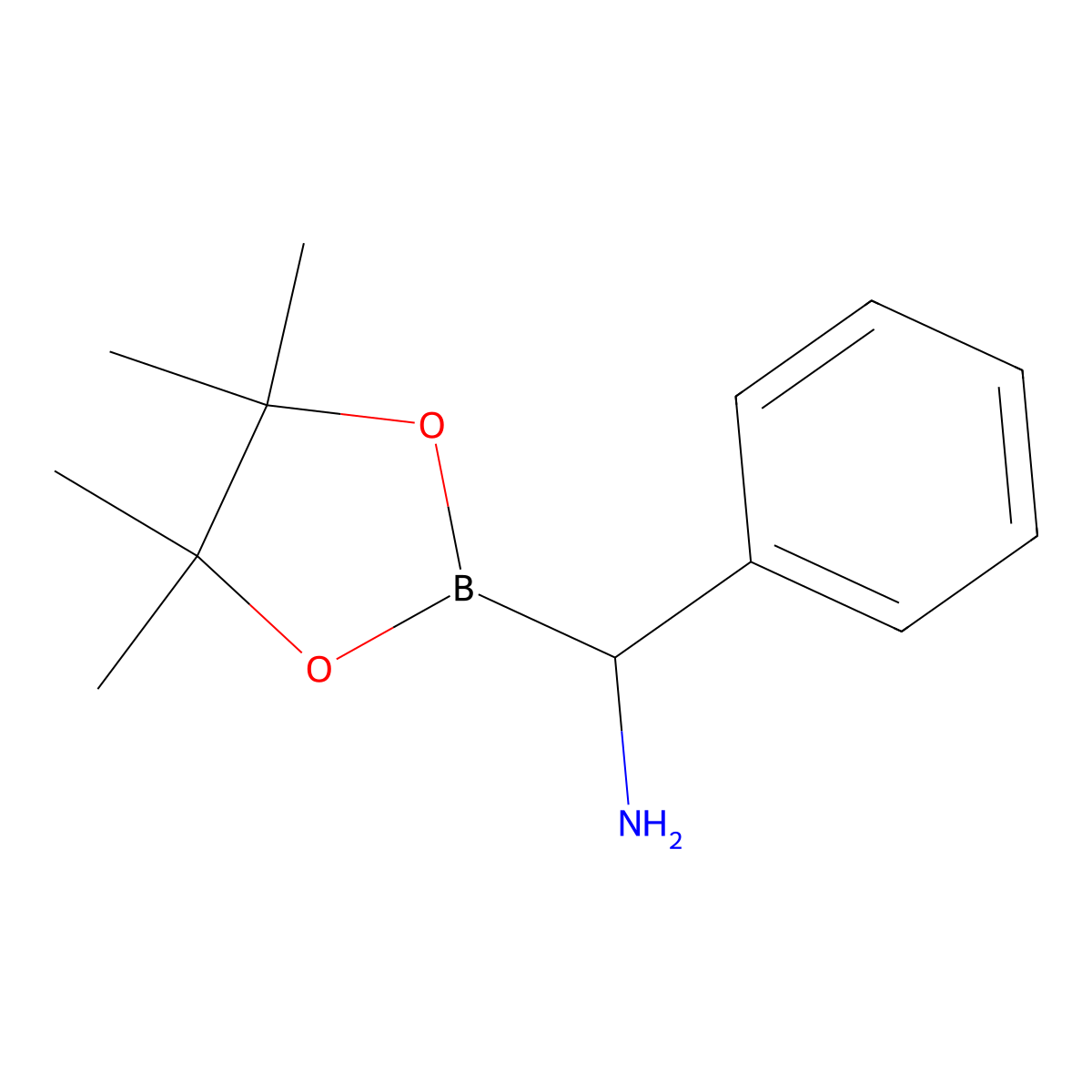 (1R)-1-phenyl-1-(4,4,5,5-tetramethyl-1,3,2-dioxaborolan-2-yl)methanamine molecular structure, CAS 1705639-73-1