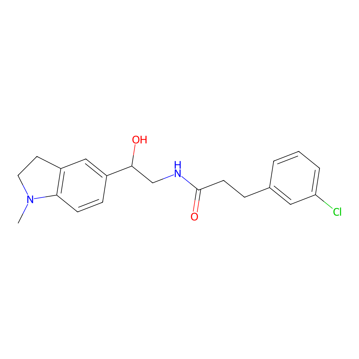 3-(3-chlorophenyl)-N-(2-hydroxy-2-(1-methylindolin-5-yl)ethyl)propanamide molecular structure, CAS 1705650-03-8