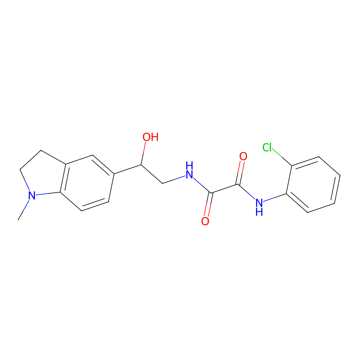 N1-(2-chlorophenyl)-N2-(2-hydroxy-2-(1-methylindolin-5-yl)ethyl)oxalamide molecular structure, CAS 1705650-49-2