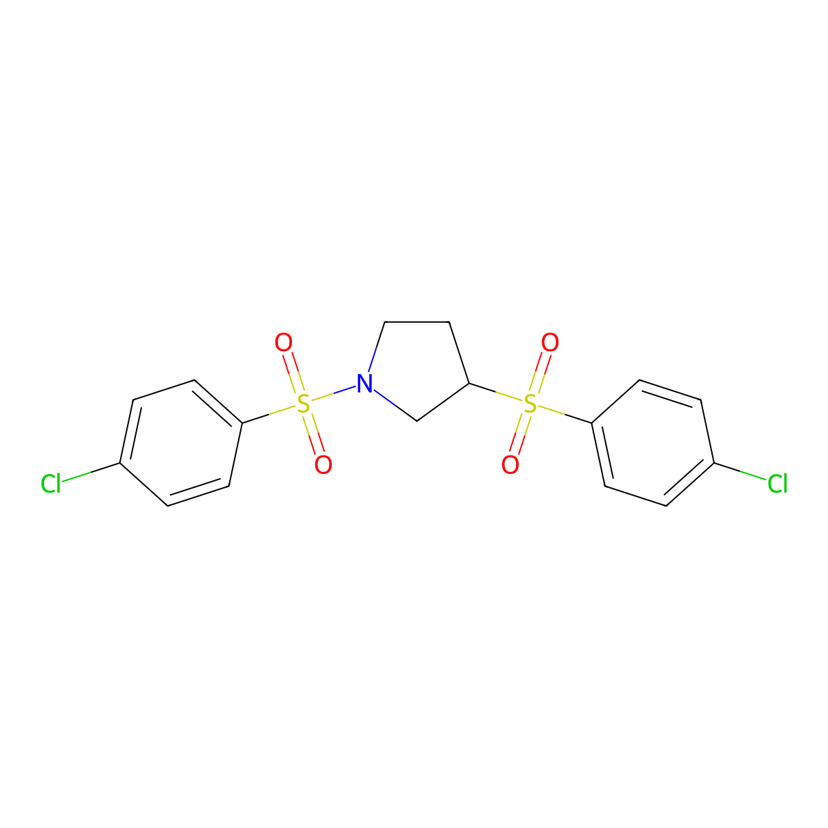 1,3-Bis(4-chlorobenzenesulfonyl)pyrrolidine molecular structure, CAS 1705657-40-4