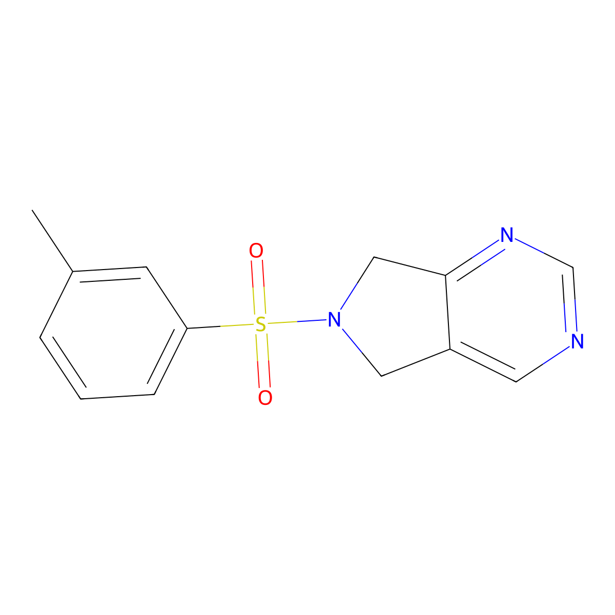 6-(3-methylbenzenesulfonyl)-5H,6H,7H-pyrrolo[3,4-d]pyrimidine molecular structure, CAS 1705660-09-8