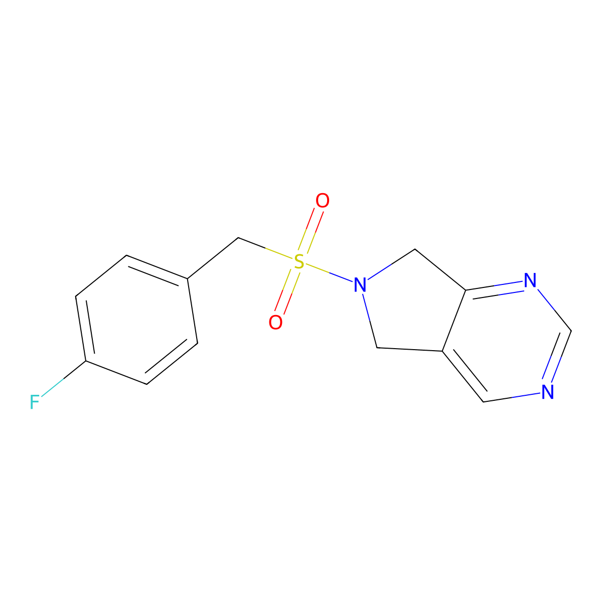 6-((4-fluorobenzyl)sulfonyl)-6,7-dihydro-5H-pyrrolo[3,4-d]pyrimidine molecular structure, CAS 1705660-17-8