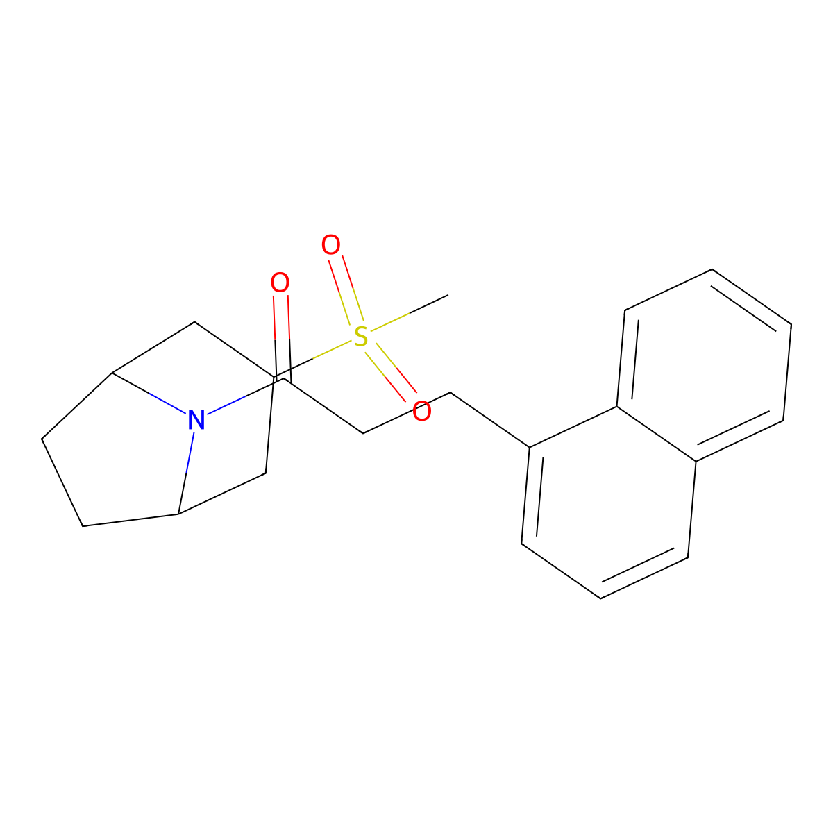 1-((1R,5S)-3-(methylsulfonyl)-8-azabicyclo[3.2.1]octan-8-yl)-3-(naphthalen-1-yl)propan-1-one molecular structure, CAS 1705664-97-6