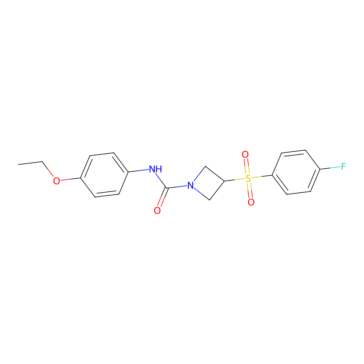 N-(4-ethoxyphenyl)-3-(4-fluorobenzenesulfonyl)azetidine-1-carboxamide molecular structure, CAS 1705666-42-7