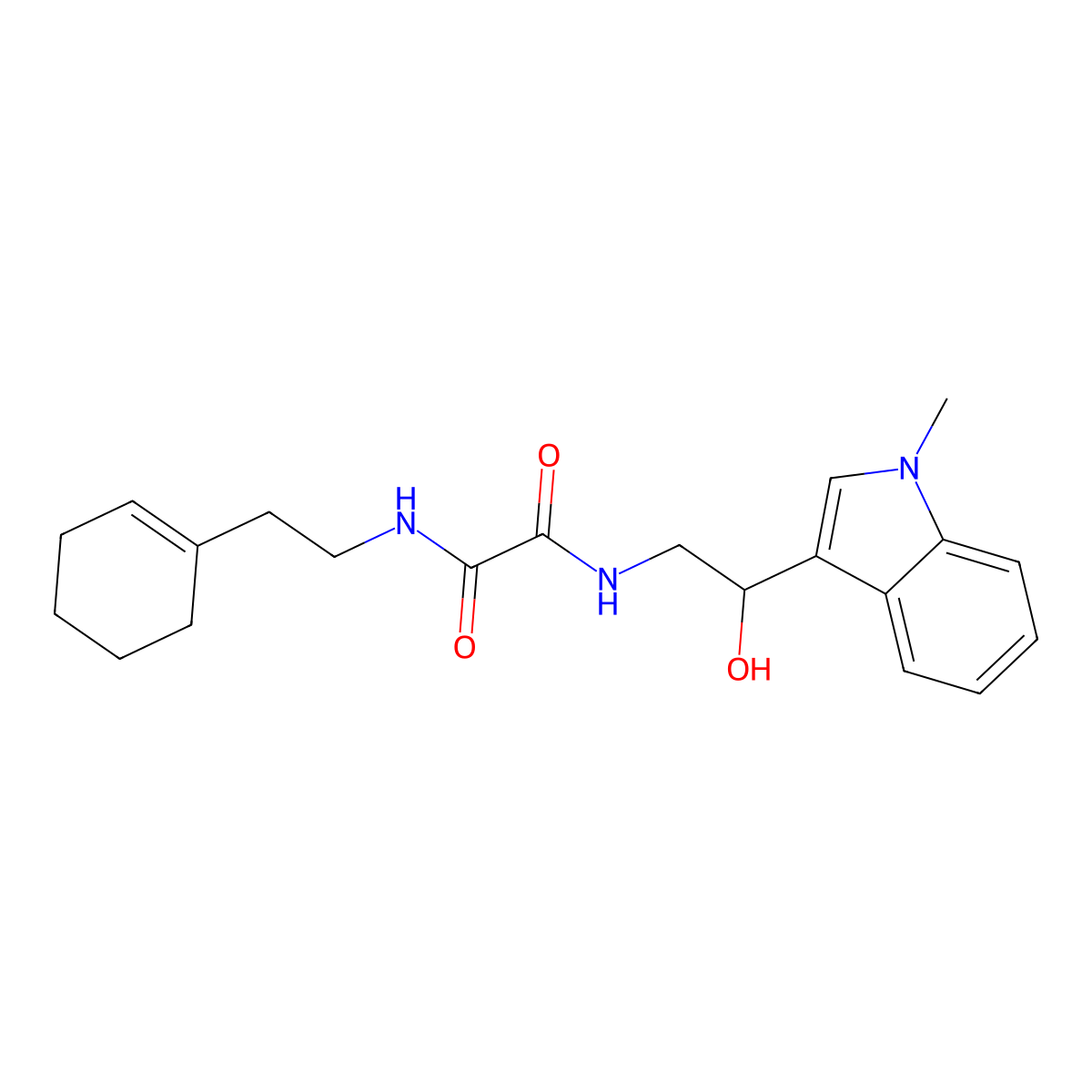 N1-(2-(cyclohex-1-en-1-yl)ethyl)-N2-(2-hydroxy-2-(1-methyl-1H-indol-3-yl)ethyl)oxalamide molecular structure, CAS 1705667-00-0