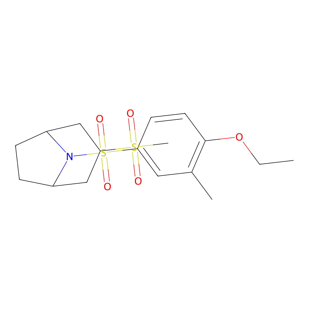 (1R,5S)-8-((4-ethoxy-3-methylphenyl)sulfonyl)-3-(methylsulfonyl)-8-azabicyclo[3.2.1]octane molecular structure, CAS 1705667-44-2