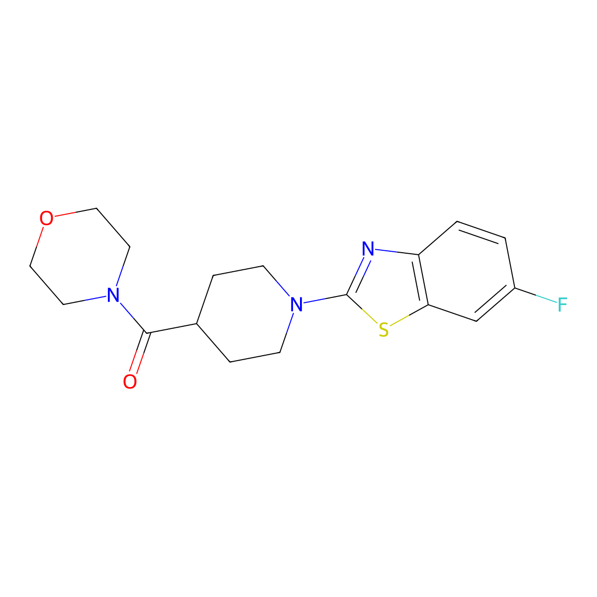 (1-(6-Fluorobenzo[d]thiazol-2-yl)piperidin-4-yl)(morpholino)methanone molecular structure, CAS 1705668-25-2