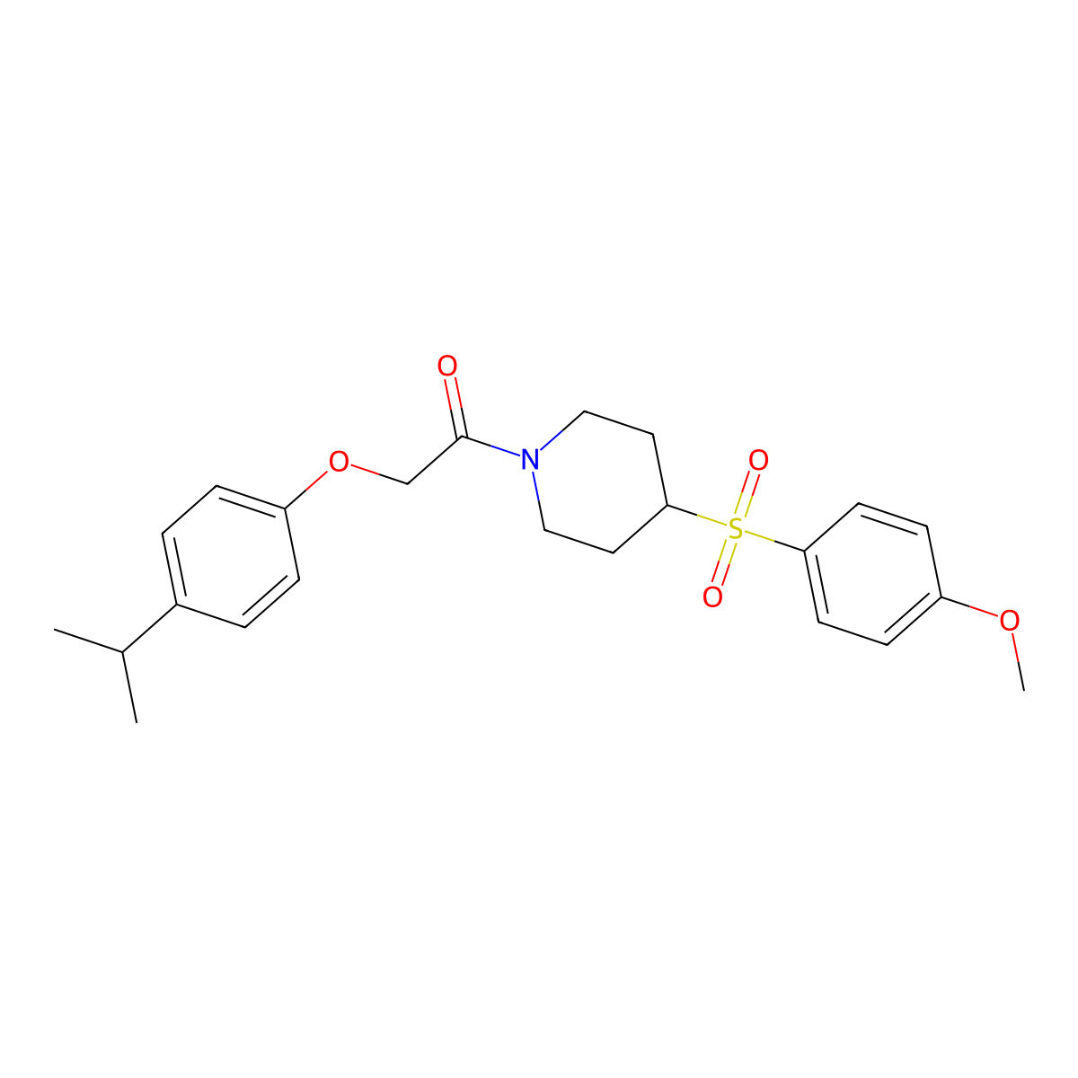 2-(4-Isopropylphenoxy)-1-(4-((4-methoxyphenyl)sulfonyl)piperidin-1-yl)ethanone molecular structure, CAS 1705669-17-5