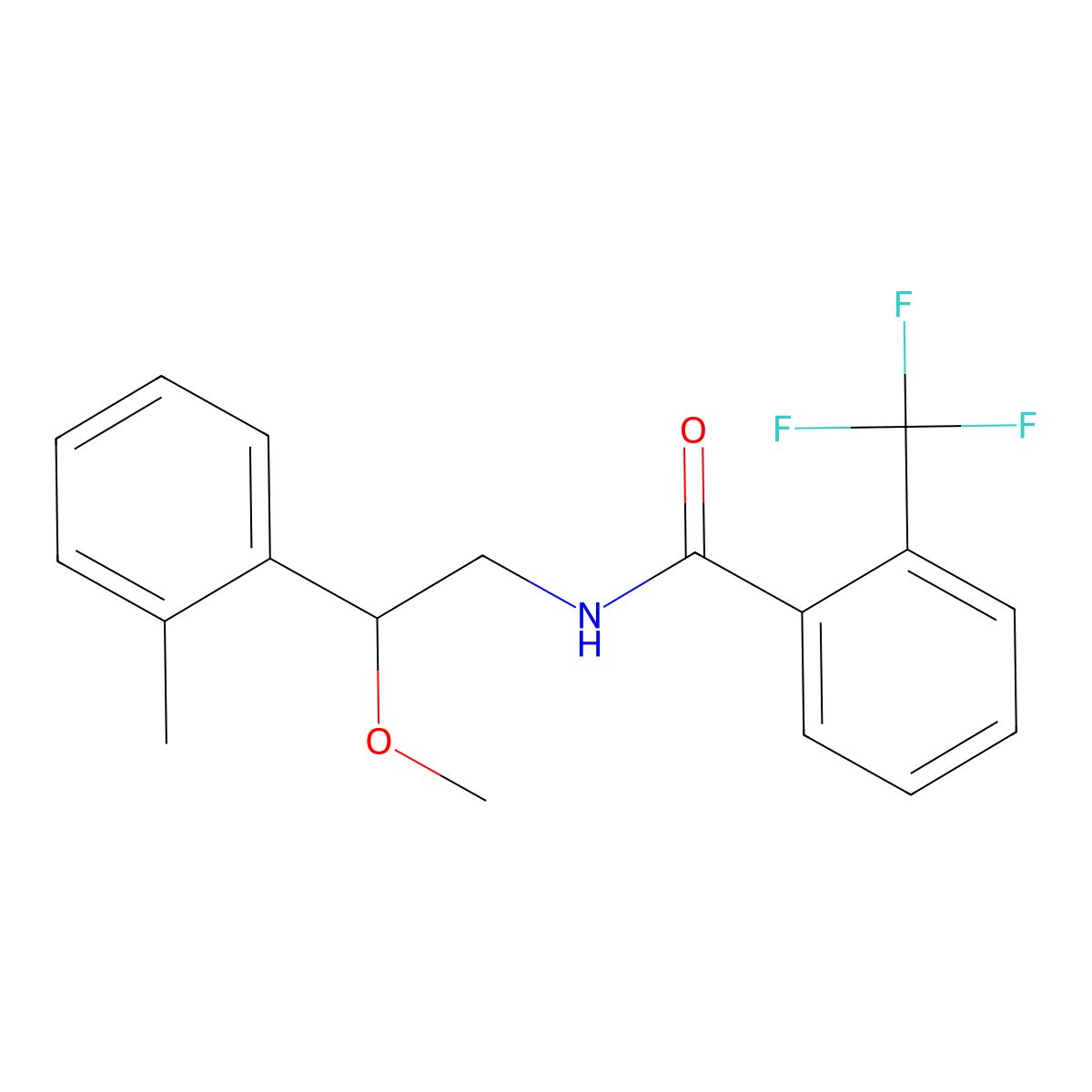 N-(2-methoxy-2-(o-tolyl)ethyl)-2-(trifluoromethyl)benzamide molecular structure, CAS 1705672-27-0