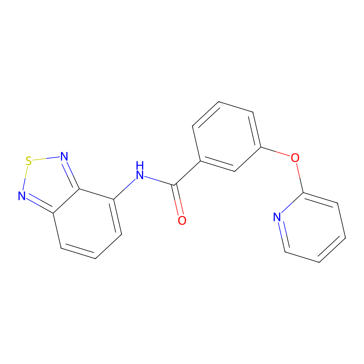 N-(2,1,3-benzothiadiazol-4-yl)-3-(pyridin-2-yloxy)benzamide molecular structure, CAS 1705677-44-6
