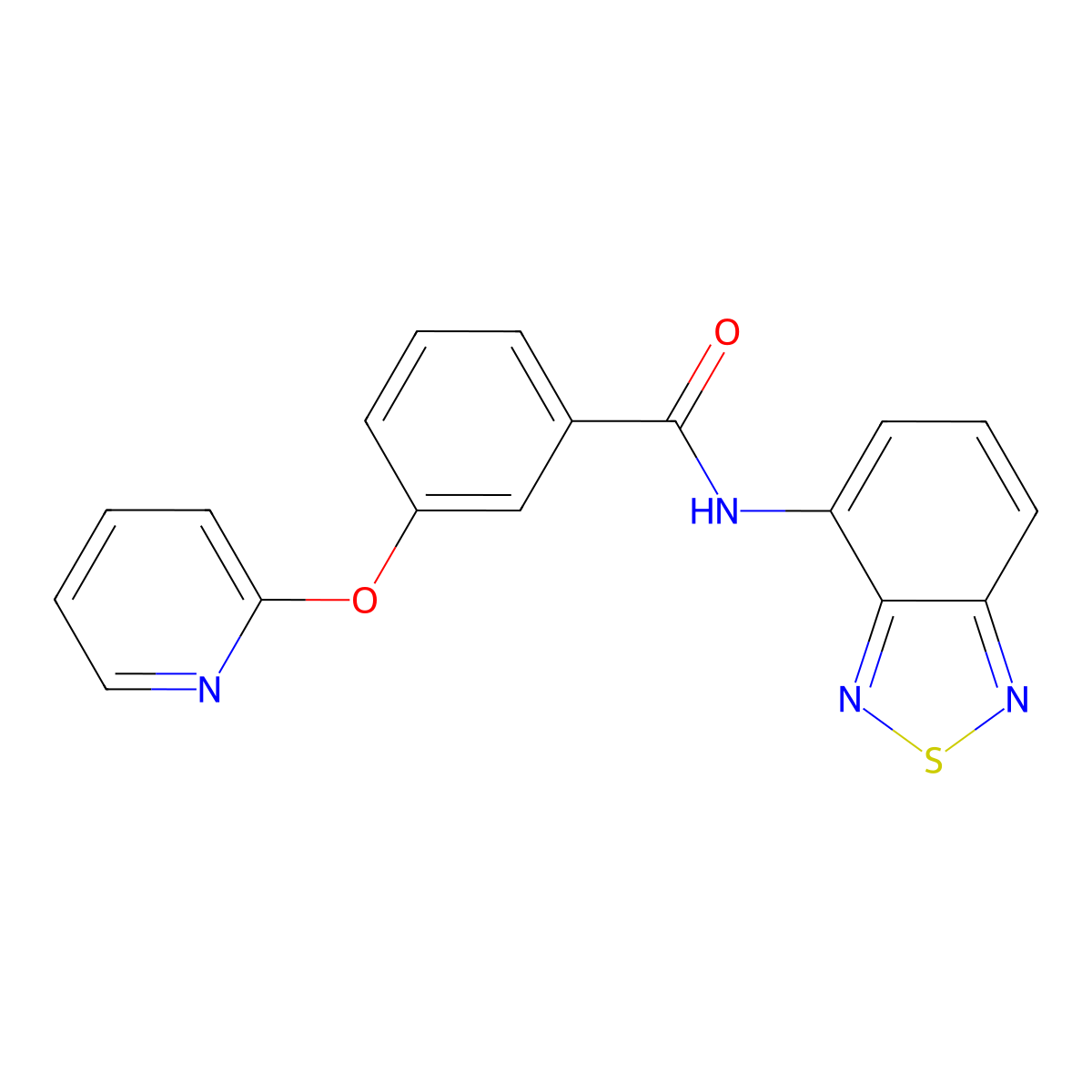 N-(2,1,3-benzothiadiazol-4-yl)-3-(pyridin-2-yloxy)benzamide molecular structure, CAS 1705677-44-6