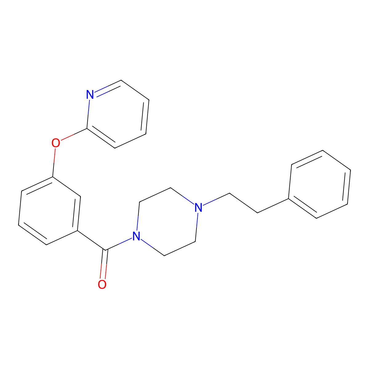 1-(2-Phenylethyl)-4-[3-(pyridin-2-yloxy)benzoyl]piperazine molecular structure, CAS 1705677-91-3