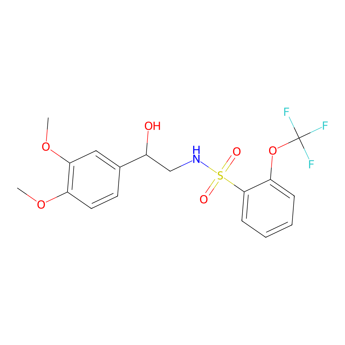 N-(2-(3,4-dimethoxyphenyl)-2-hydroxyethyl)-2-(trifluoromethoxy)benzenesulfonamide molecular structure, CAS 1705683-50-6