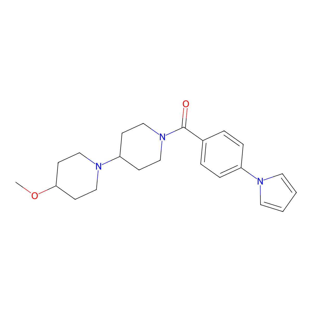 4-methoxy-1'-[4-(1H-pyrrol-1-yl)benzoyl]-1,4'-bipiperidine molecular structure, CAS 1705690-29-4