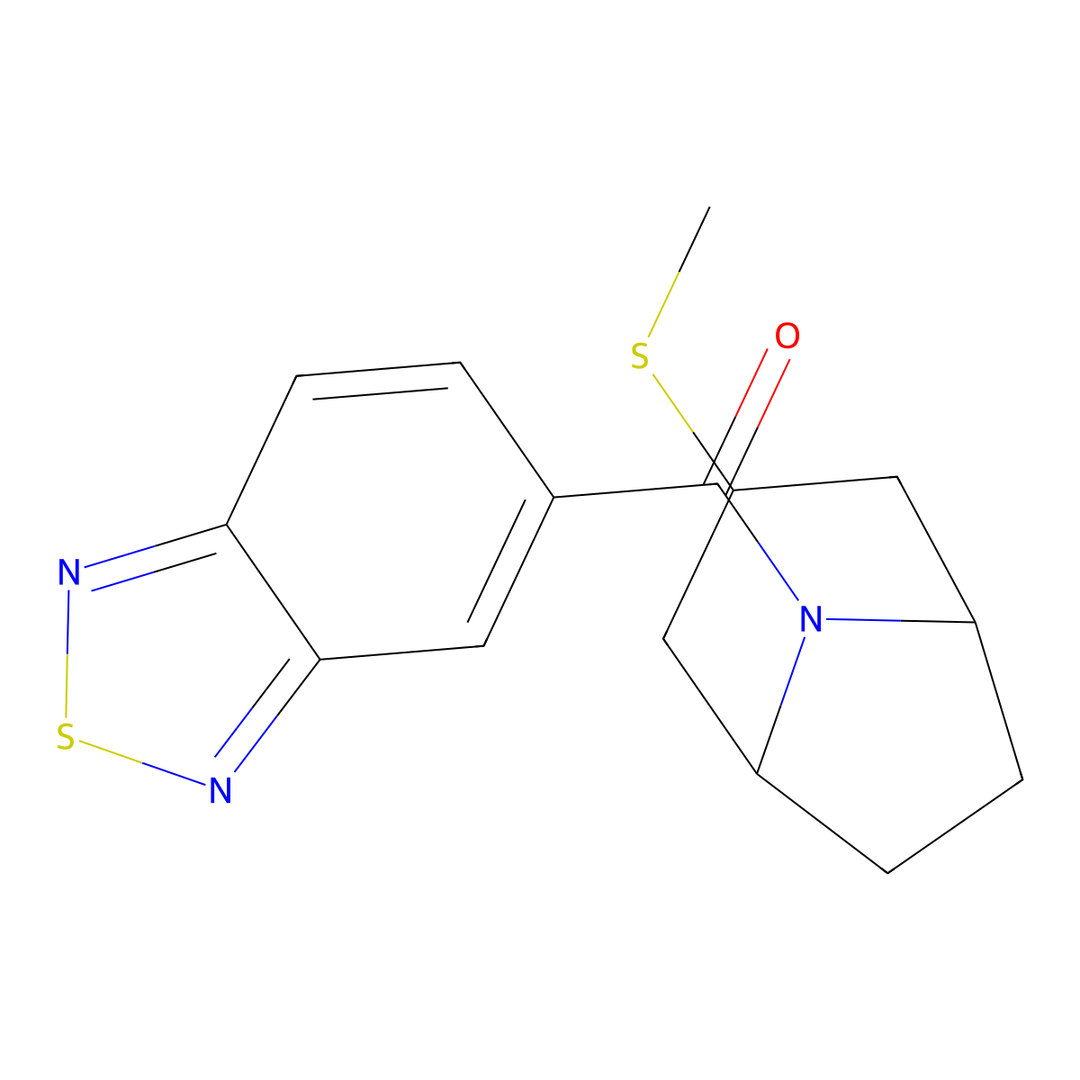 benzo[c][1,2,5]thiadiazol-5-yl((1R,5S)-3-(methylthio)-8-azabicyclo[3.2.1]octan-8-yl)methanone molecular structure, CAS 1705691-64-0