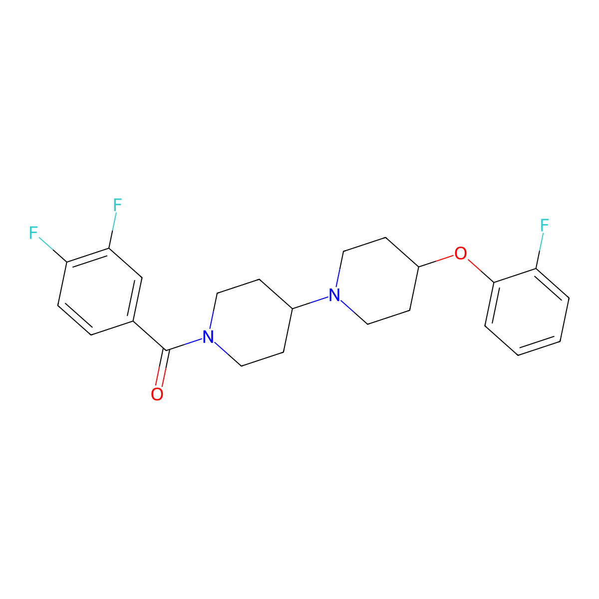 1'-(3,4-Difluorobenzoyl)-4-(2-fluorophenoxy)-1,4'-bipiperidine molecular structure, CAS 1705692-23-4