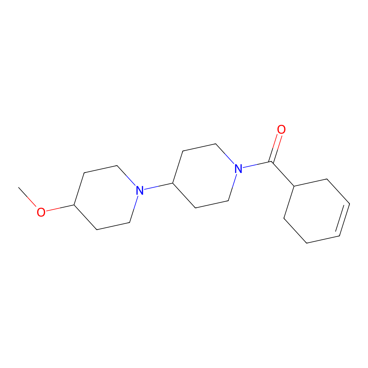 1'-(Cyclohex-3-ene-1-carbonyl)-4-methoxy-1,4'-bipiperidine molecular structure, CAS 1705695-51-7