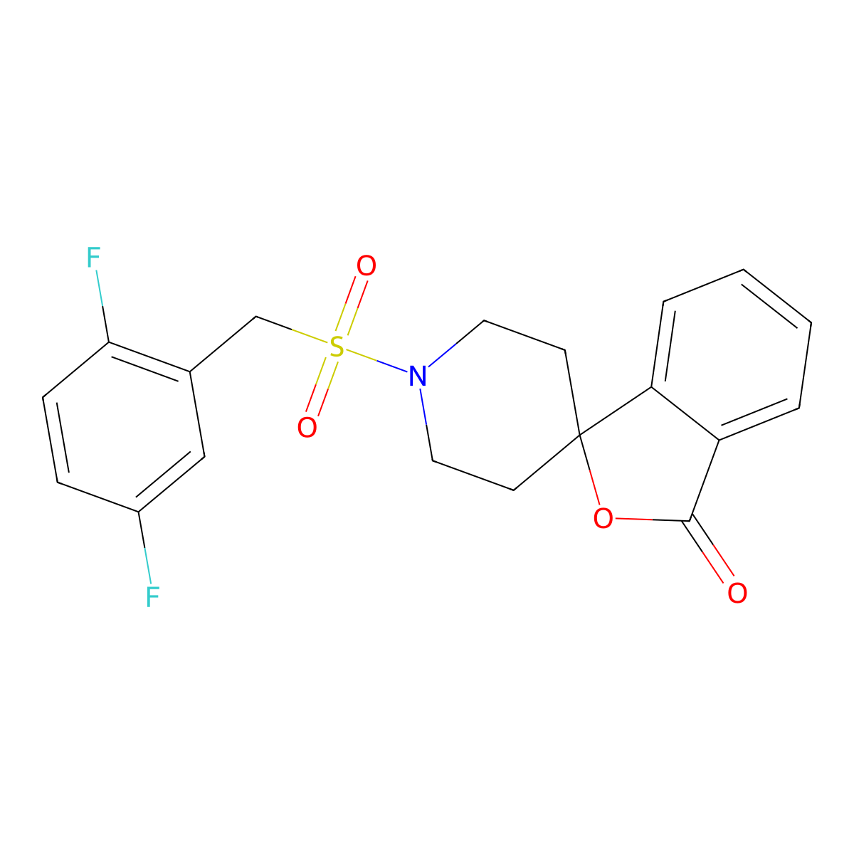 1'-((2,5-difluorobenzyl)sulfonyl)-3H-spiro[isobenzofuran-1,4'-piperidin]-3-one molecular structure, CAS 1705701-58-1