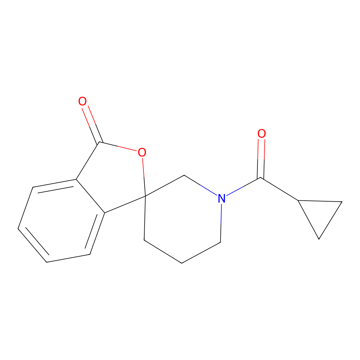 1'-(cyclopropanecarbonyl)-3H-spiro[isobenzofuran-1,3'-piperidin]-3-one molecular structure, CAS 1705701-96-7