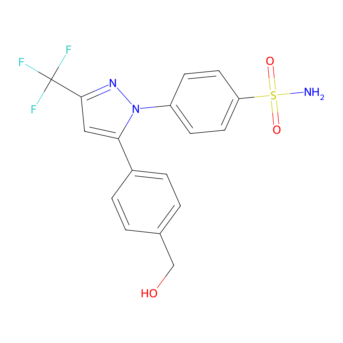 4'-Hydroxycelecoxib molecular structure, CAS 170571-00-3