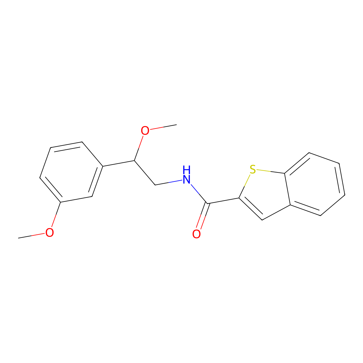 N-(2-methoxy-2-(3-methoxyphenyl)ethyl)benzo[b]thiophene-2-carboxamide molecular structure, CAS 1705713-21-8