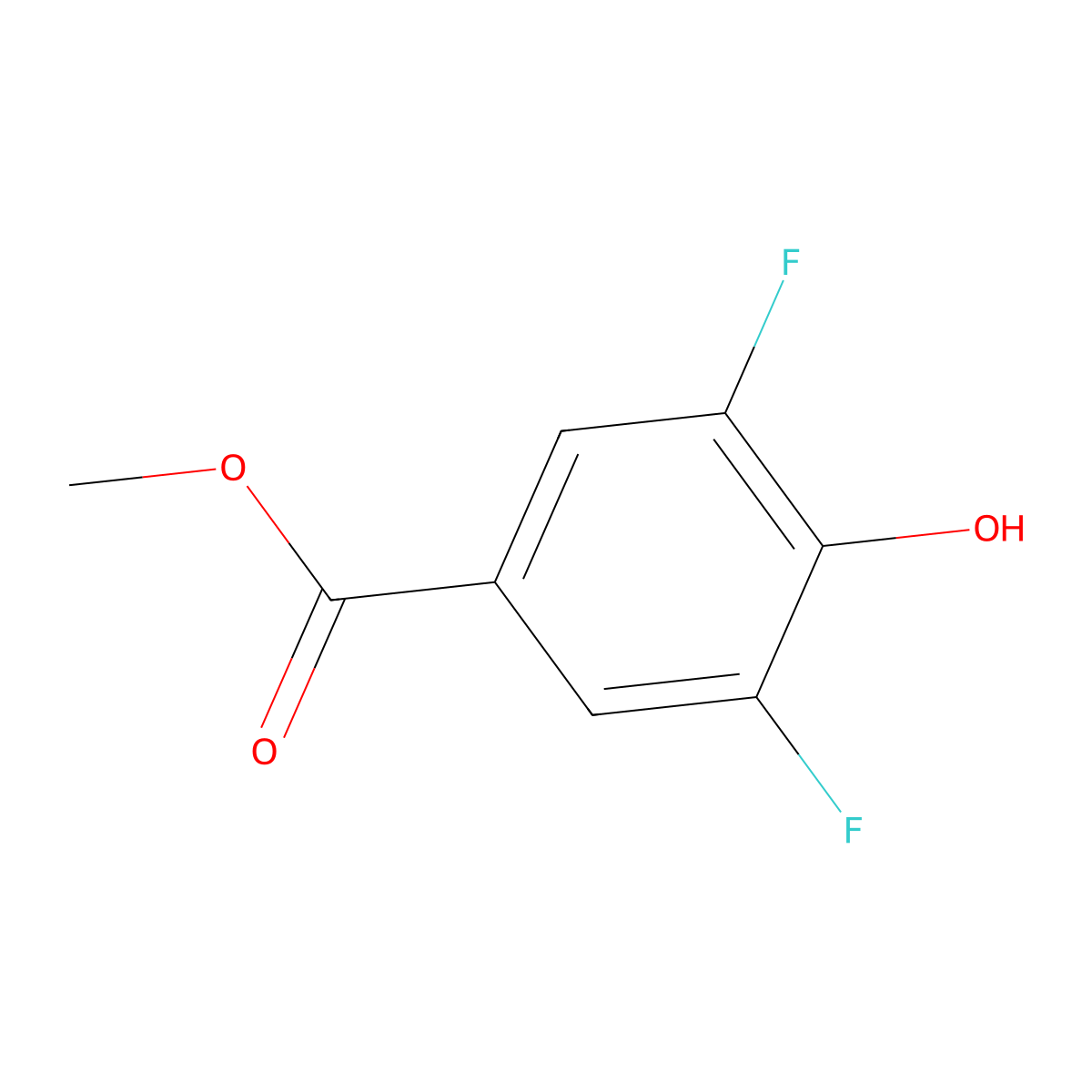 Methyl 3,5-difluoro-4-hydroxybenzoate molecular structure, CAS 170572-47-1
