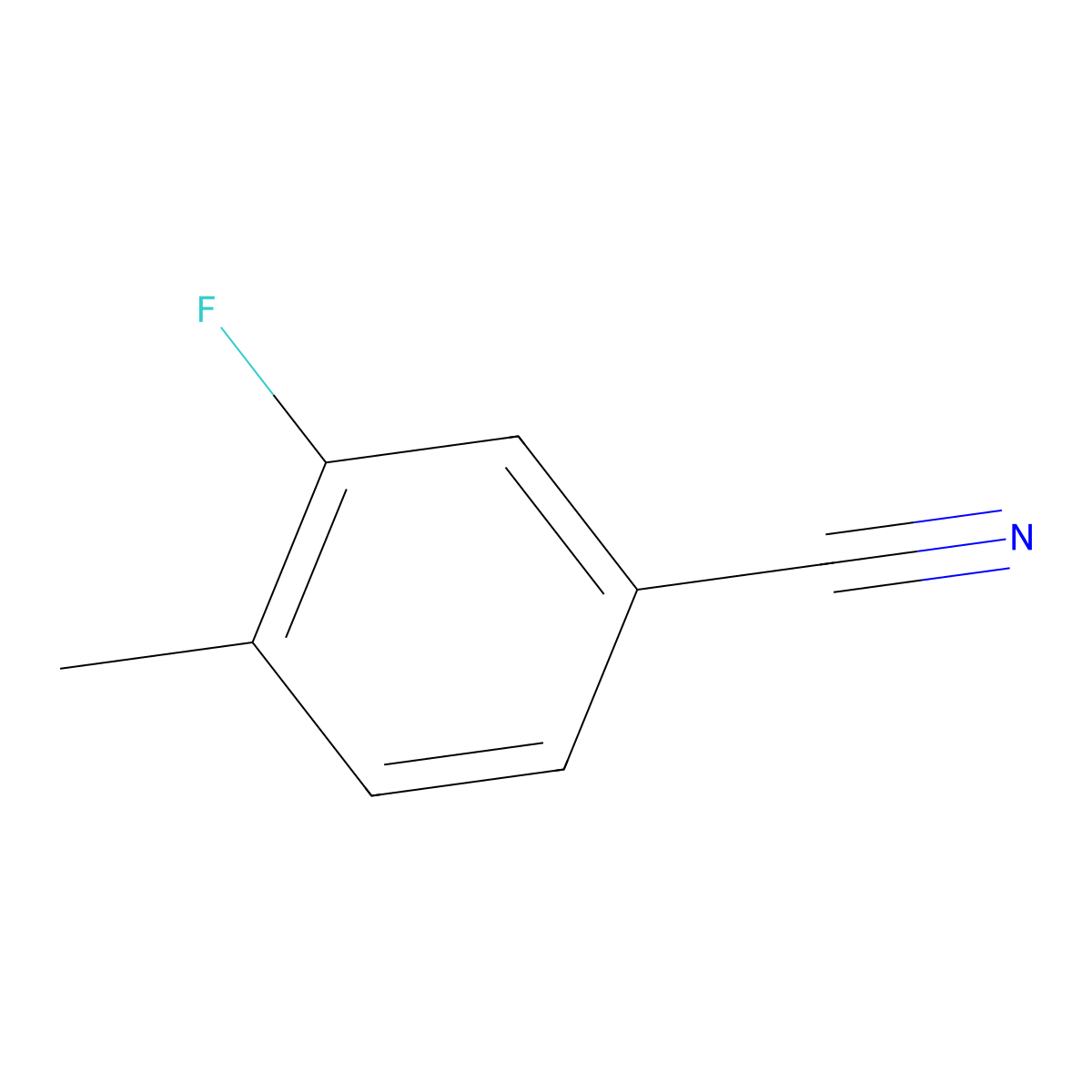 3-Fluoro-4-methylbenzonitrile molecular structure, CAS 170572-49-3