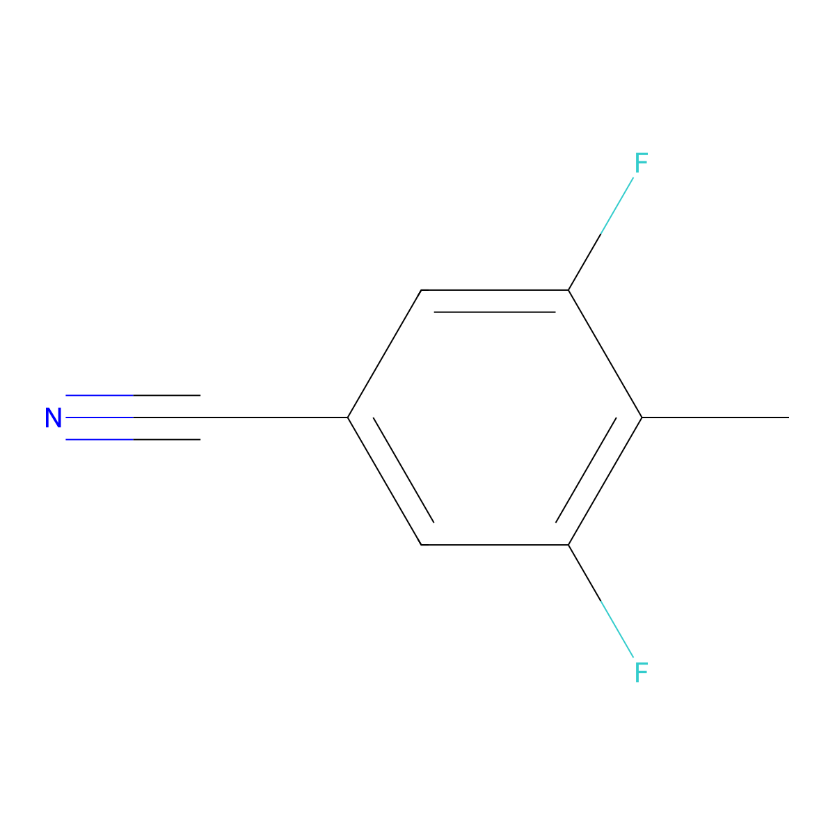 3,5-Difluoro-4-methylbenzonitrile molecular structure, CAS 170572-50-6