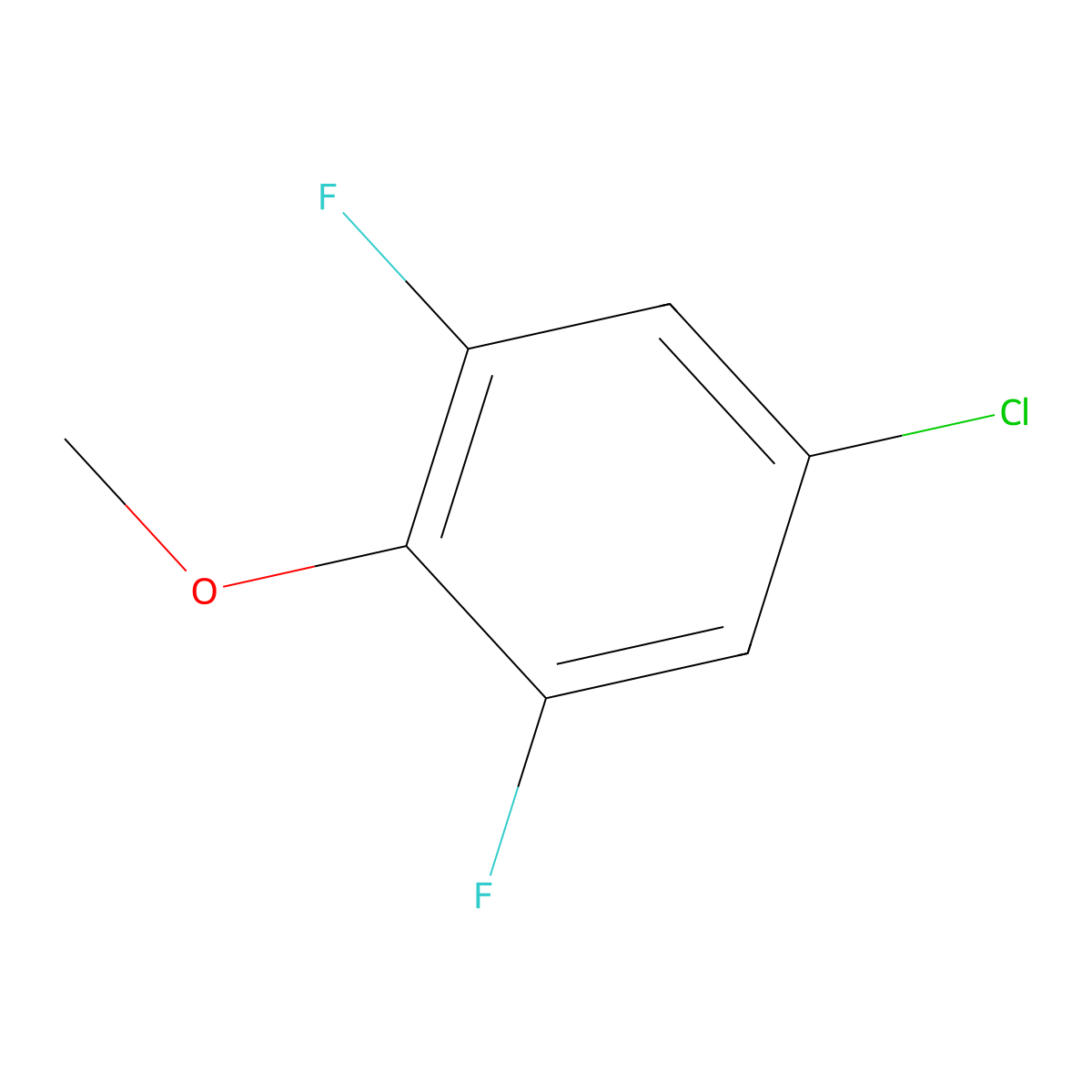 5-Chloro-1,3-difluoro-2-methoxybenzene molecular structure, CAS 170572-51-7