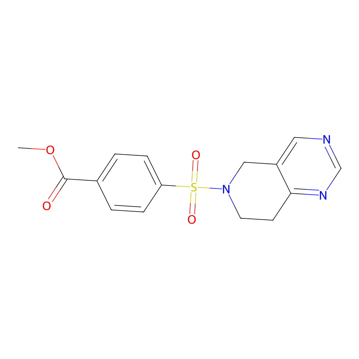 methyl 4-((7,8-dihydropyrido[4,3-d]pyrimidin-6(5H)-yl)sulfonyl)benzoate molecular structure, CAS 1705747-63-2