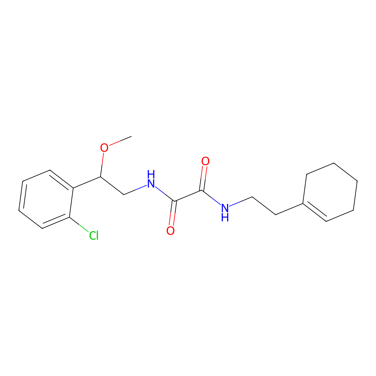 N1-(2-(2-chlorophenyl)-2-methoxyethyl)-N2-(2-(cyclohex-1-en-1-yl)ethyl)oxalamide molecular structure, CAS 1705750-53-3