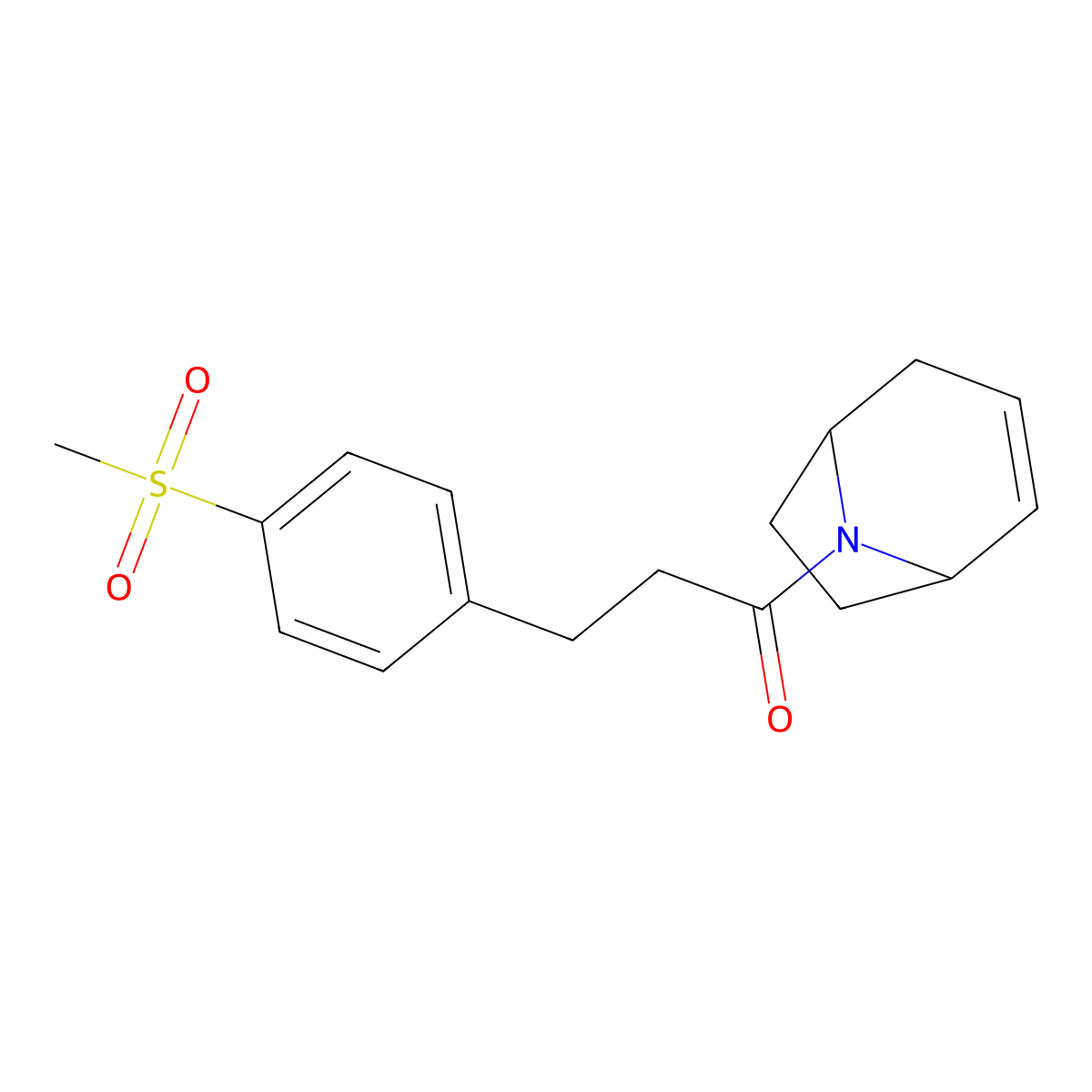 1-((1R,5S)-8-azabicyclo[3.2.1]oct-2-en-8-yl)-3-(4-(methylsulfonyl)phenyl)propan-1-one molecular structure, CAS 1705753-69-0