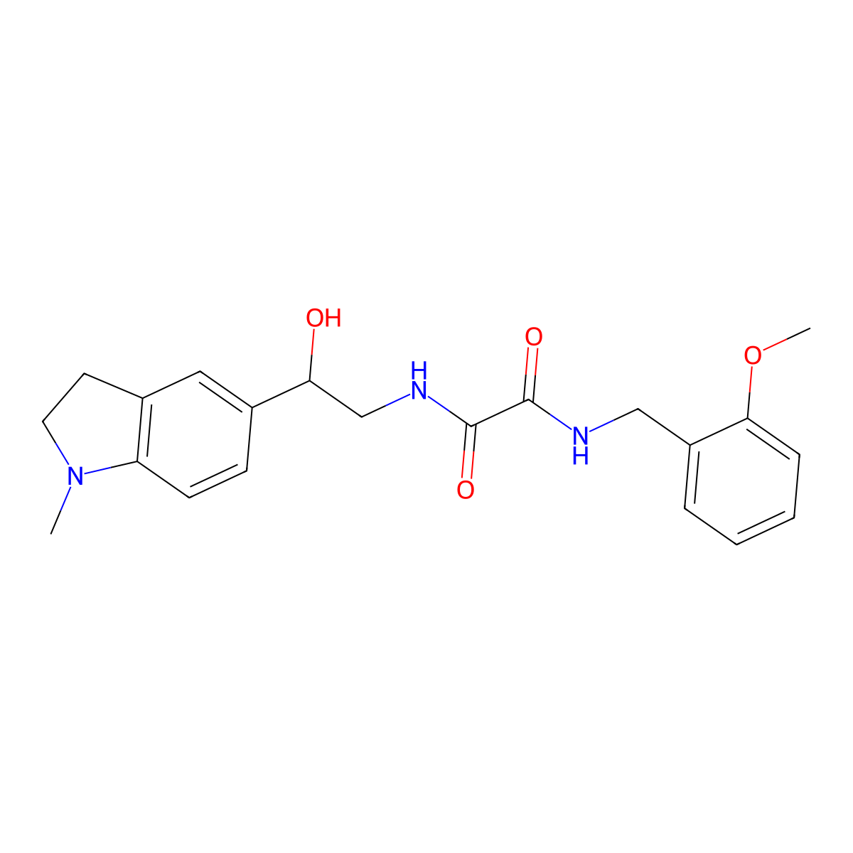 N1-(2-hydroxy-2-(1-methylindolin-5-yl)ethyl)-N2-(2-methoxybenzyl)oxalamide molecular structure, CAS 1705754-65-9