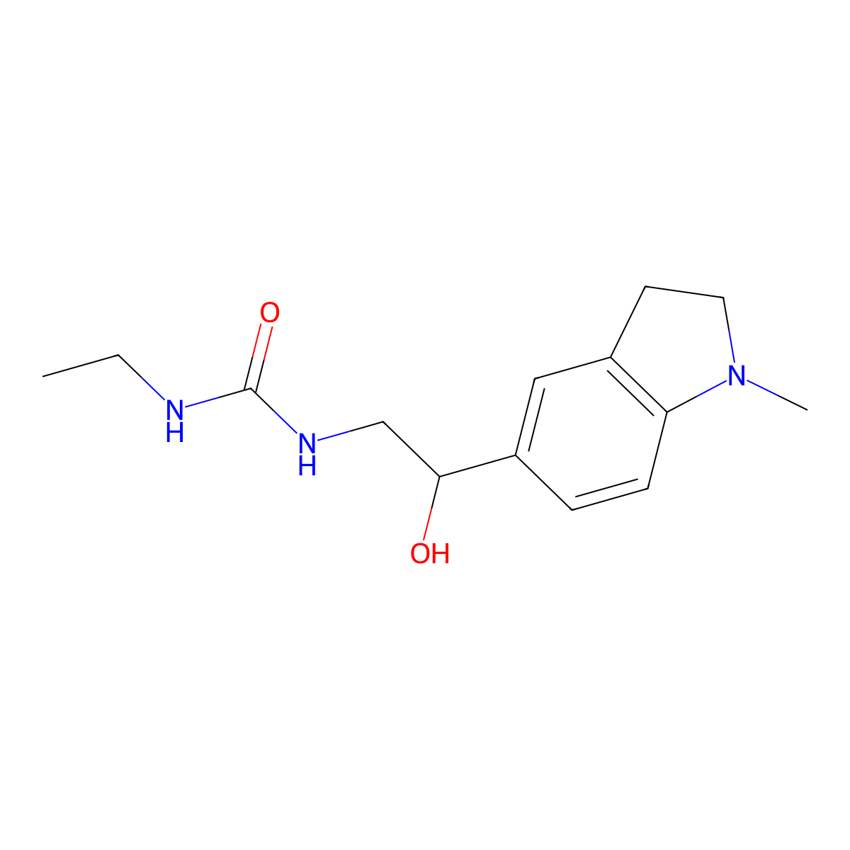 1-Ethyl-3-(2-hydroxy-2-(1-methylindolin-5-yl)ethyl)urea molecular structure, CAS 1705755-20-9
