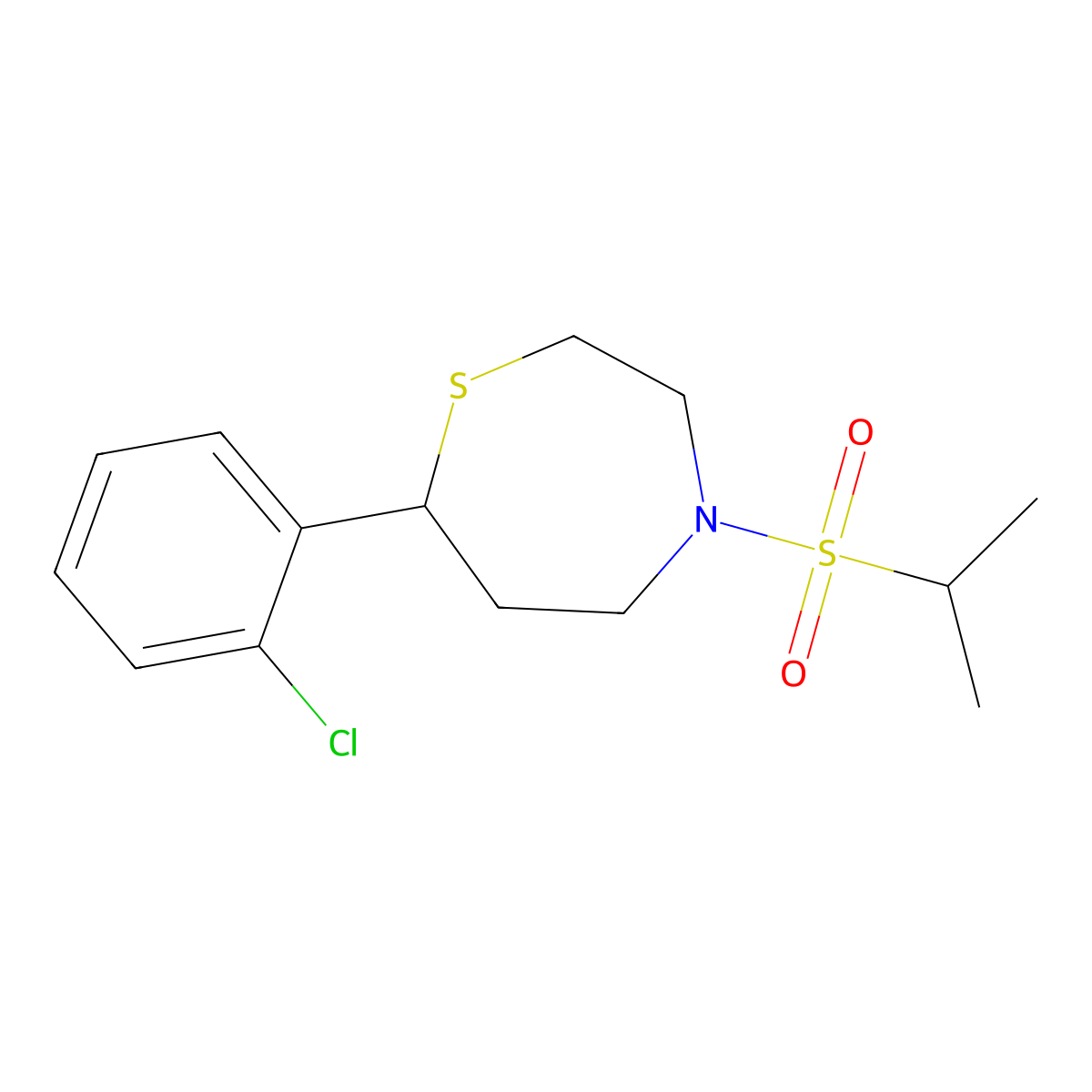 7-(2-Chlorophenyl)-4-(isopropylsulfonyl)-1,4-thiazepane molecular structure, CAS 1705761-66-5
