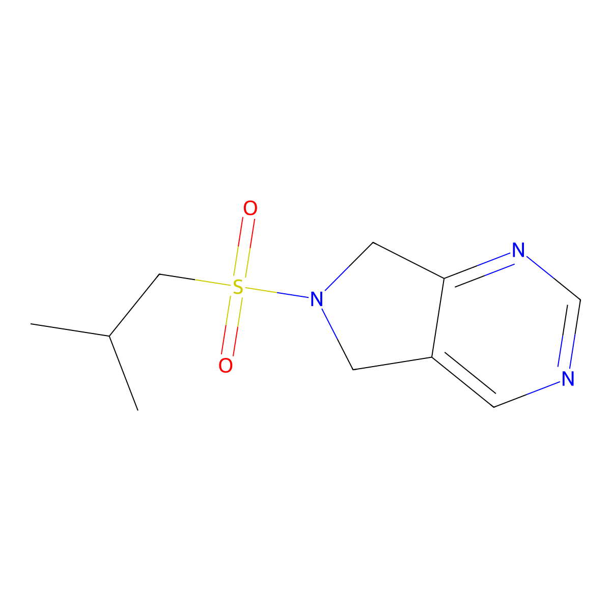6-(isobutylsulfonyl)-6,7-dihydro-5H-pyrrolo[3,4-d]pyrimidine molecular structure, CAS 1705765-66-7