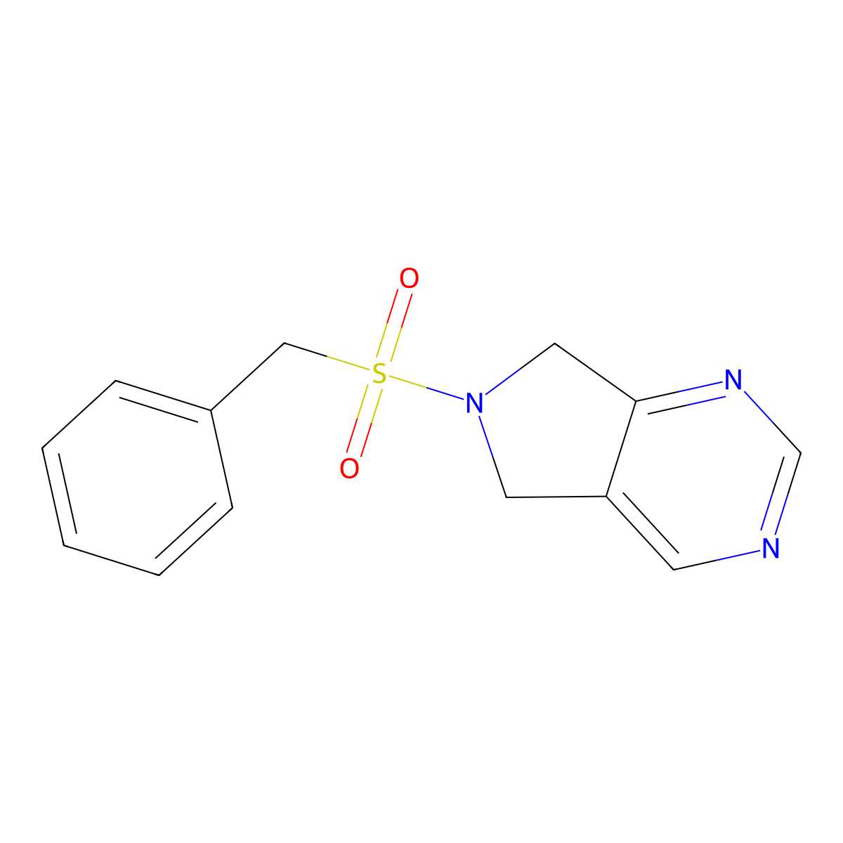 6-phenylmethanesulfonyl-5H,6H,7H-pyrrolo[3,4-d]pyrimidine molecular structure, CAS 1705765-71-4