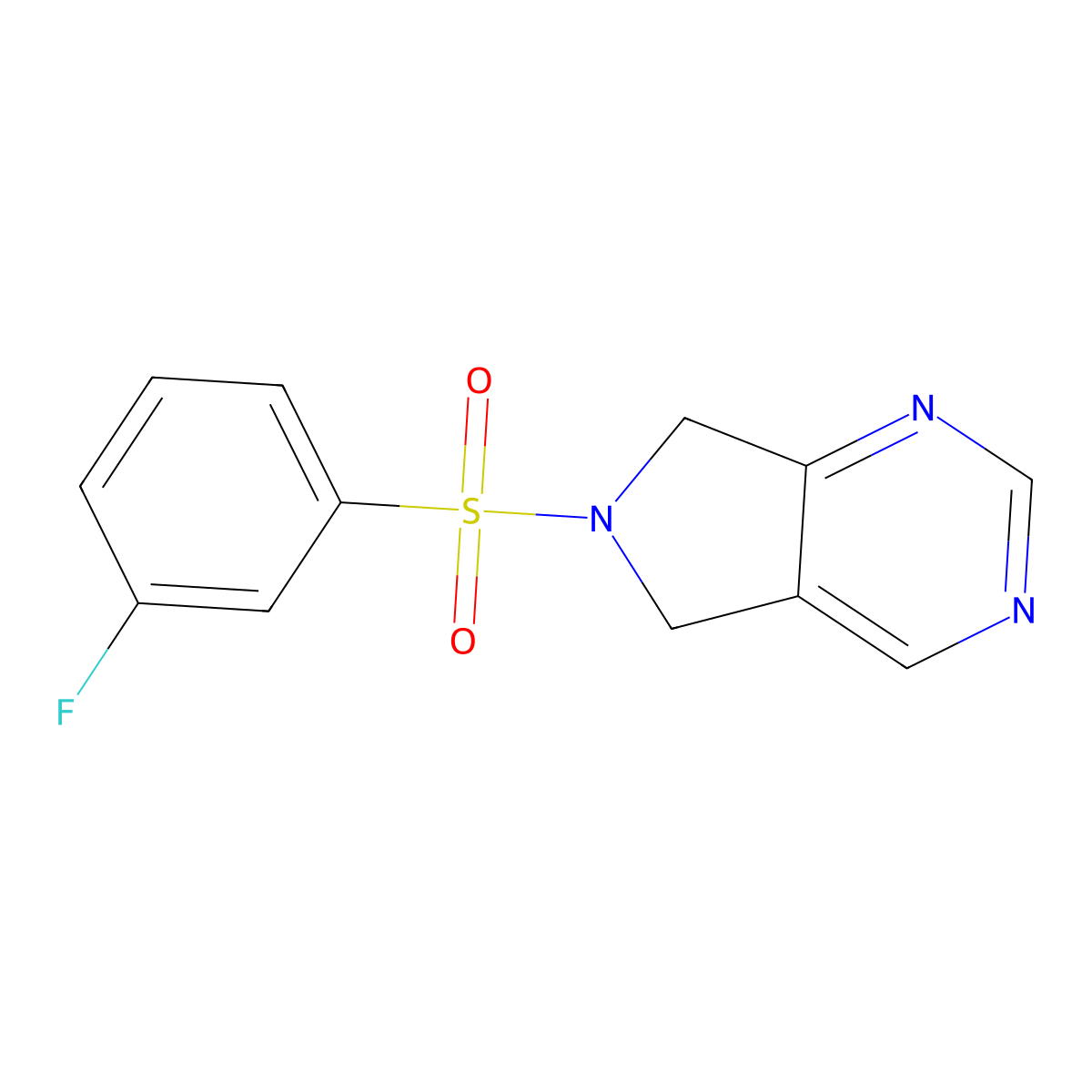 6-((3-fluorophenyl)sulfonyl)-6,7-dihydro-5H-pyrrolo[3,4-d]pyrimidine molecular structure, CAS 1705765-77-0