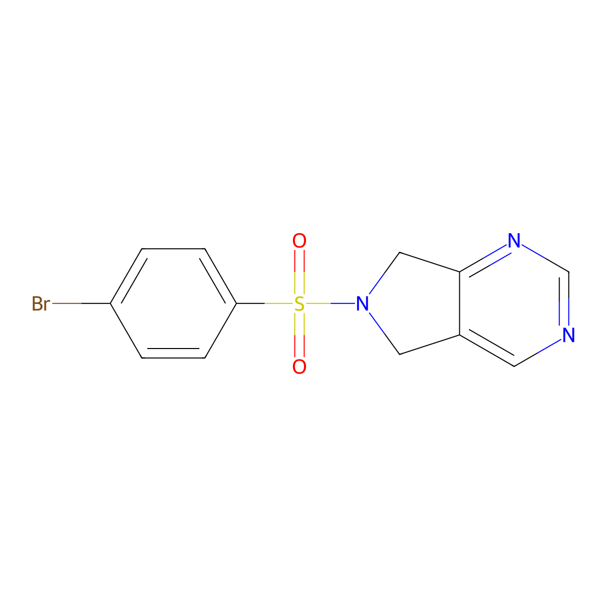 6-(4-bromobenzenesulfonyl)-5H,6H,7H-pyrrolo[3,4-d]pyrimidine molecular structure, CAS 1705766-11-5