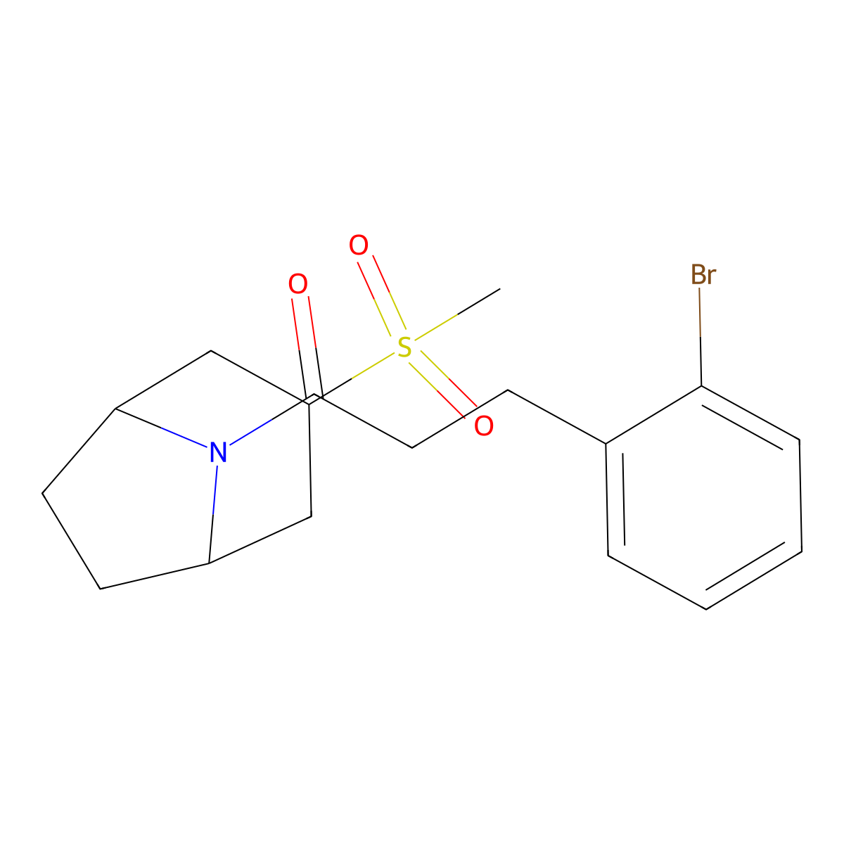 3-(2-bromophenyl)-1-((1R,5S)-3-(methylsulfonyl)-8-azabicyclo[3.2.1]octan-8-yl)propan-1-one molecular structure, CAS 1705783-08-9