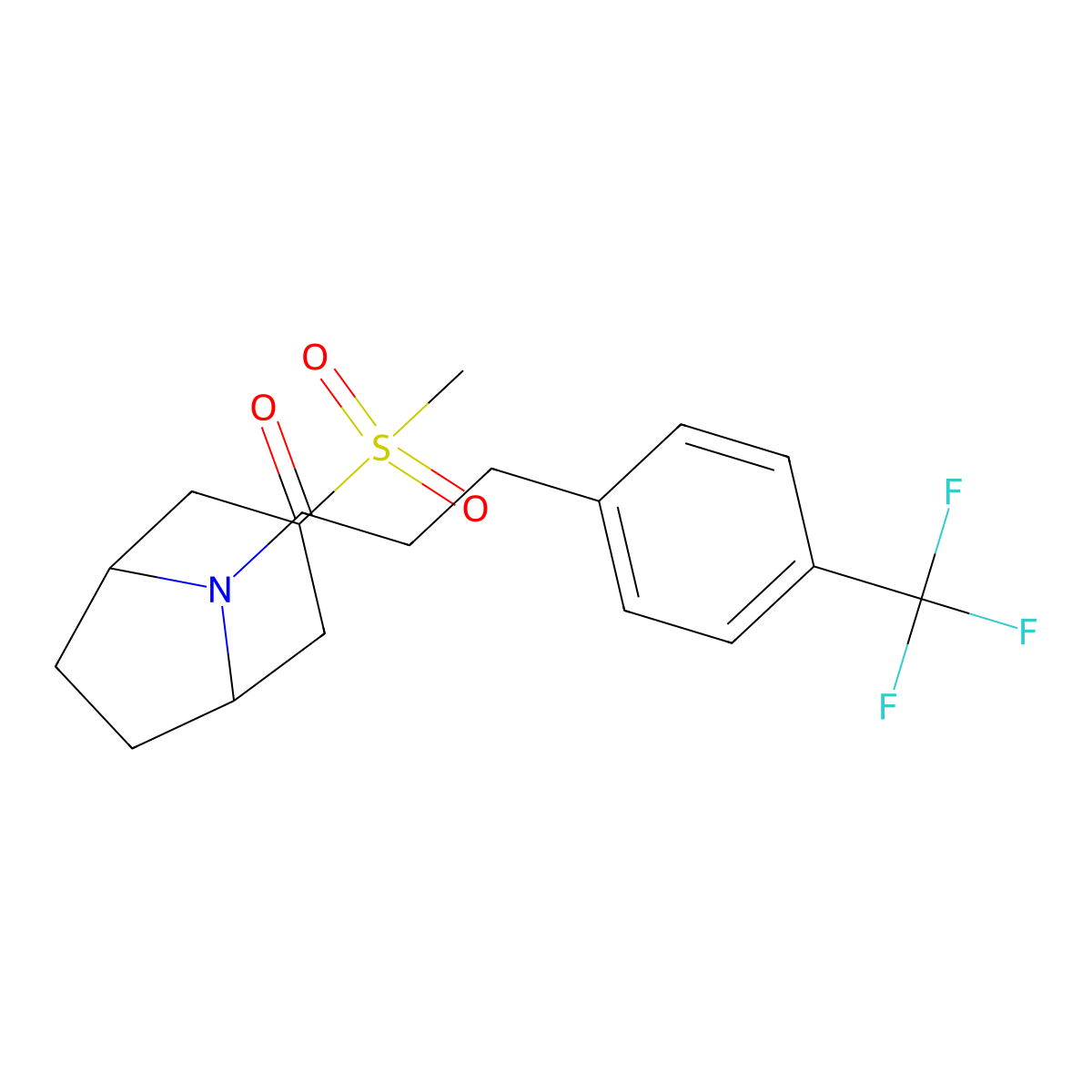1-((1R,5S)-3-(methylsulfonyl)-8-azabicyclo[3.2.1]octan-8-yl)-3-(4-(trifluoromethyl)phenyl)propan-1-one molecular structure, CAS 1705783-82-9
