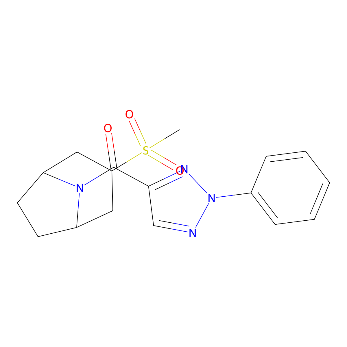 ((1R,5S)-3-(methylsulfonyl)-8-azabicyclo[3.2.1]octan-8-yl)(2-phenyl-2H-1,2,3-triazol-4-yl)methanone molecular structure, CAS 1705784-38-8