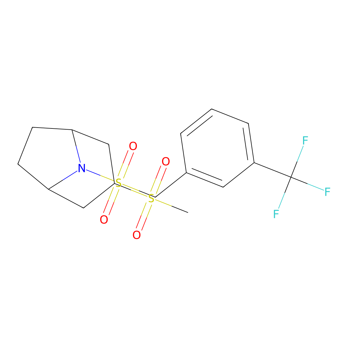 (1R,5S)-3-(methylsulfonyl)-8-((3-(trifluoromethyl)benzyl)sulfonyl)-8-azabicyclo[3.2.1]octane molecular structure, CAS 1705786-25-9