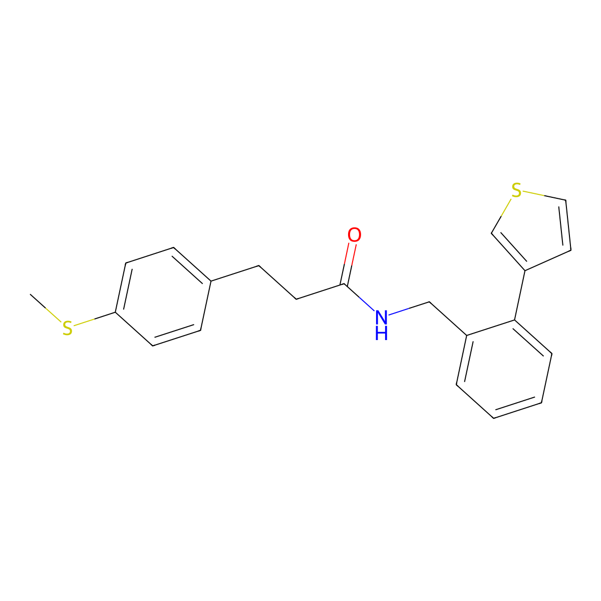 3-(4-(methylthio)phenyl)-N-(2-(thiophen-3-yl)benzyl)propanamide molecular structure, CAS 1705797-14-3