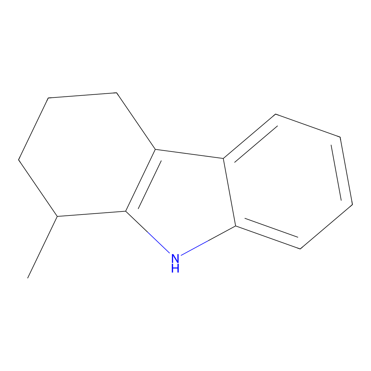1H-Carbazole, 2,3,4,9-tetrahydro-1-methyl- molecular structure, CAS 17058-12-7
