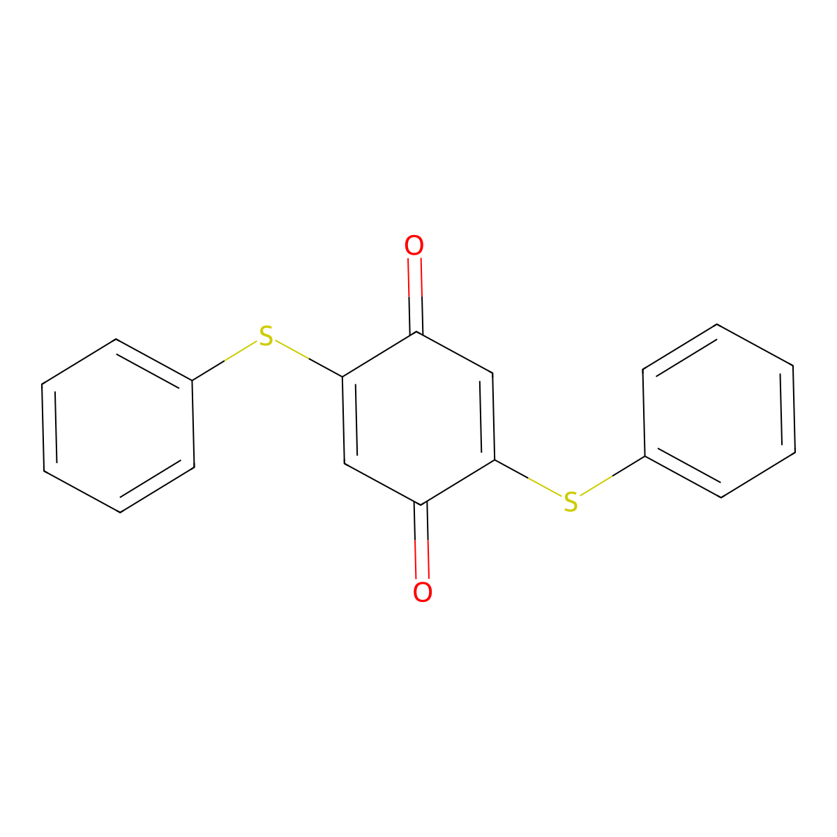 2,5-Bis(phenylthio)-2,5-cyclohexadiene-1,4-dione molecular structure, CAS 17058-53-6