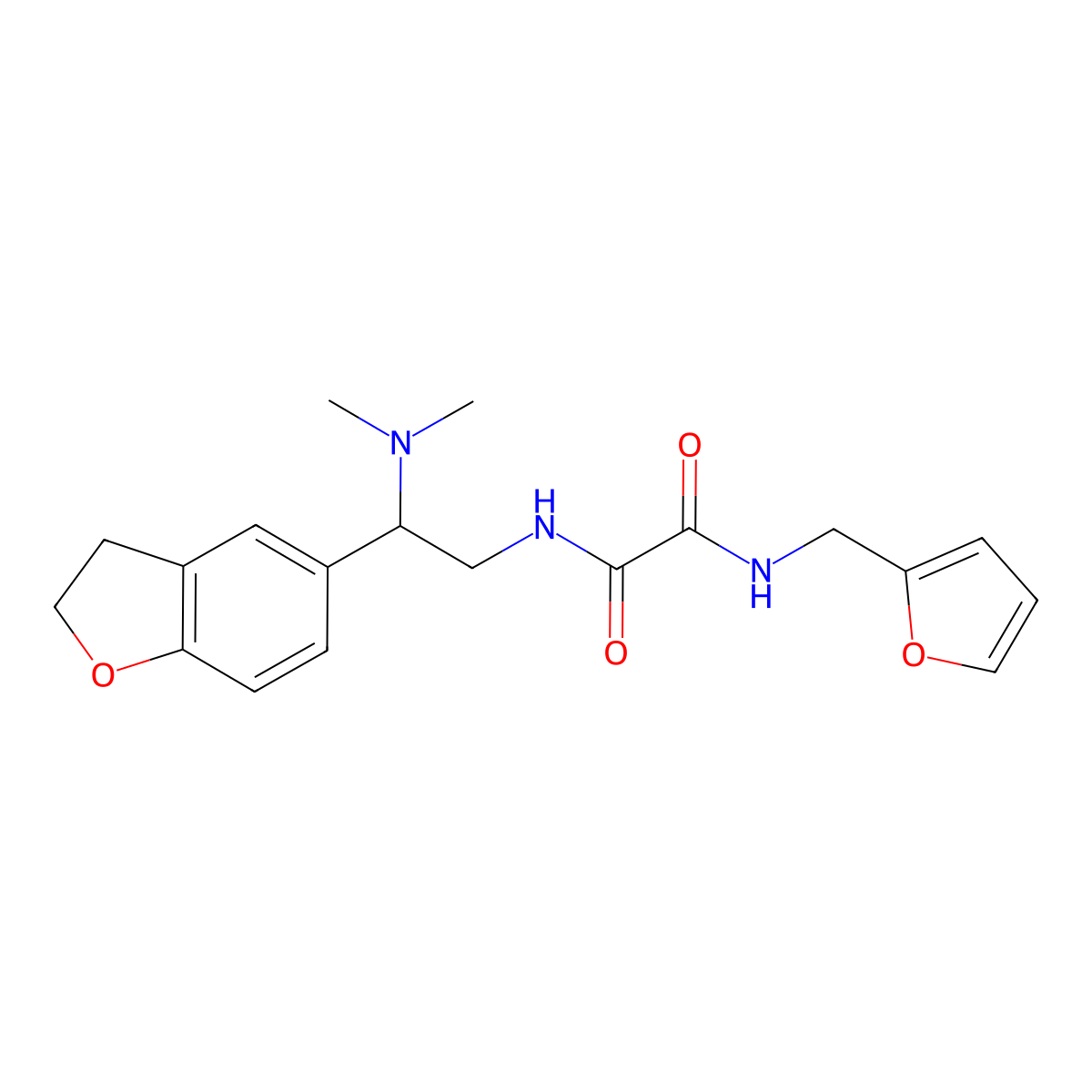 N1-(2-(2,3-dihydrobenzofuran-5-yl)-2-(dimethylamino)ethyl)-N2-(furan-2-ylmethyl)oxalamide molecular structure, CAS 1705800-33-4