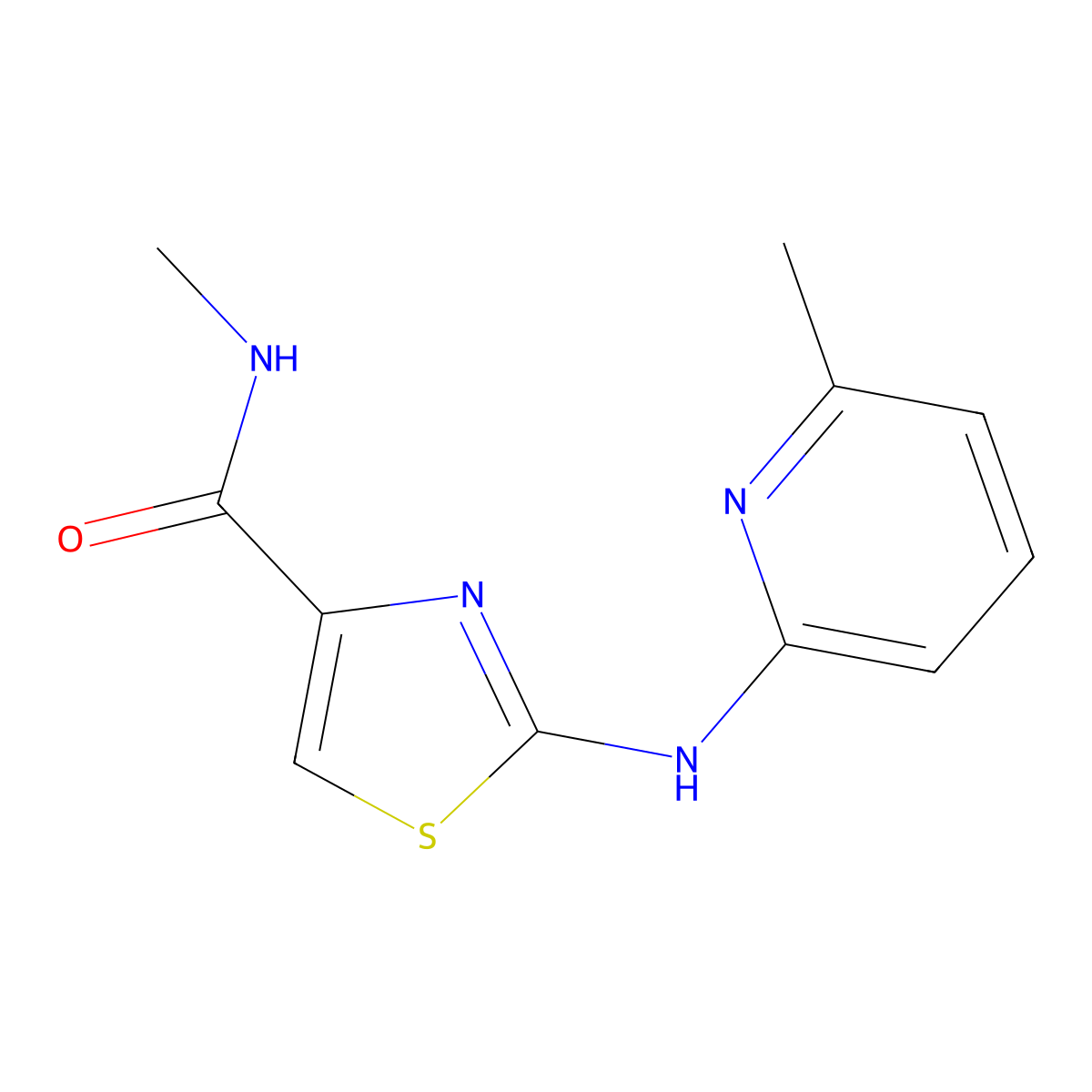 N-methyl-2-((6-methylpyridin-2-yl)amino)thiazole-4-carboxamide molecular structure, CAS 1705800-67-4