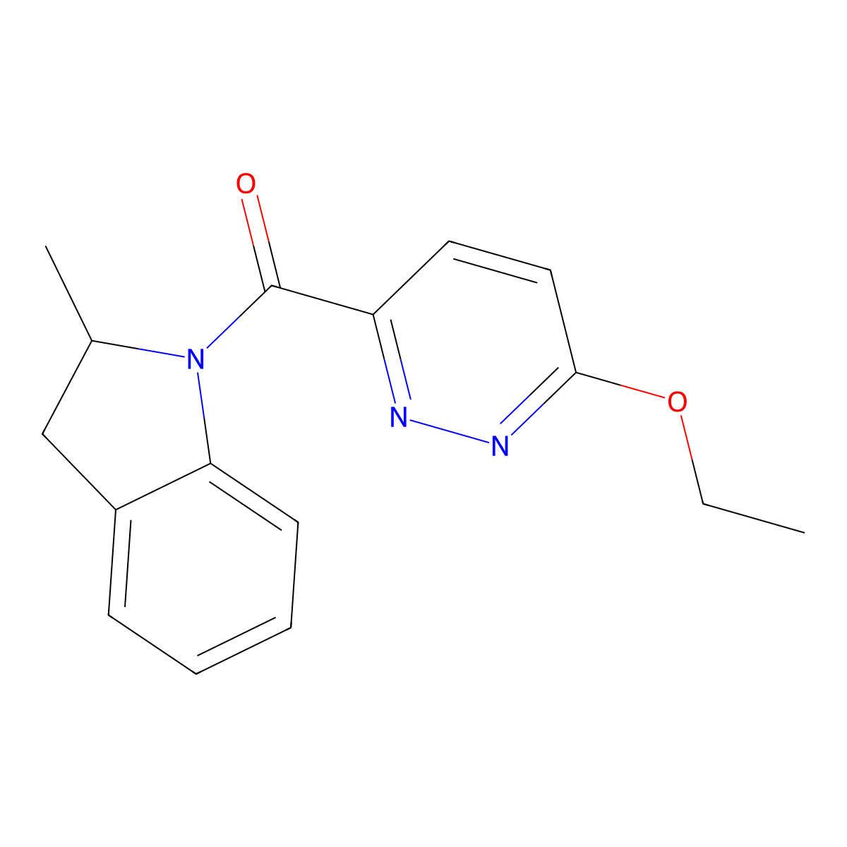 (6-Ethoxypyridazin-3-yl)(2-methylindolin-1-yl)methanone molecular structure, CAS 1705804-58-5