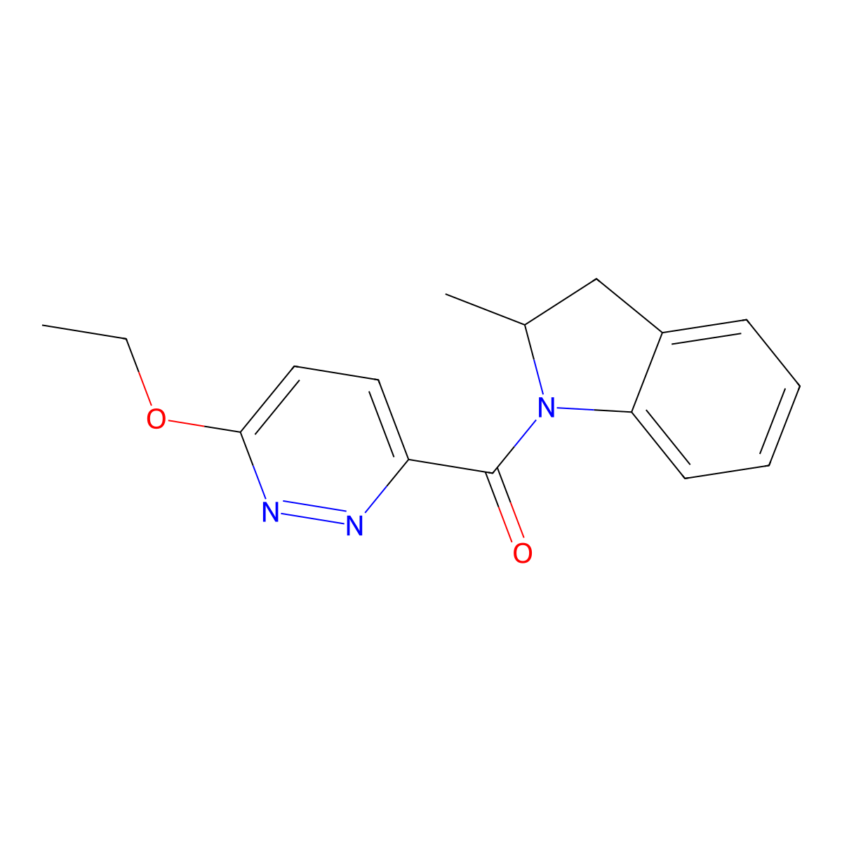 (6-Ethoxypyridazin-3-yl)(2-methylindolin-1-yl)methanone molecular structure, CAS 1705804-58-5